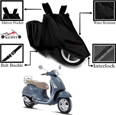 KEDIT Two Wheeler Cover for Vespa(GTS 300 BS6, Black)