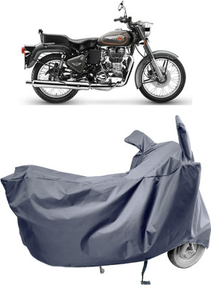 Amexride Two Wheeler Cover for Royal Enfield(Bullet 500, Grey)
