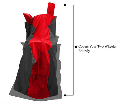 smwzxyu Waterproof Two Wheeler Cover for Hero(Destini 125, Black, Red)