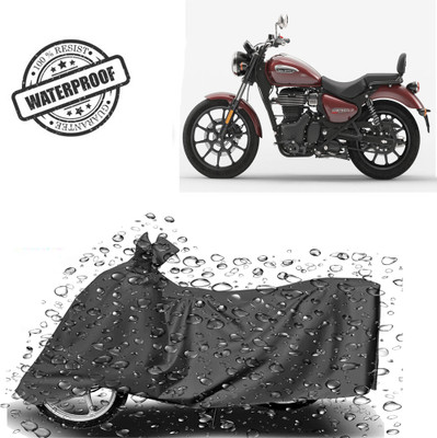 ROYAL AUTO MART Waterproof Two Wheeler Cover for Royal Enfield(Meteor 350, Grey)