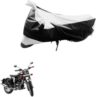 Mdstar Waterproof Two Wheeler Cover for Royal Enfield(Classic Chrome, Black, Silver)