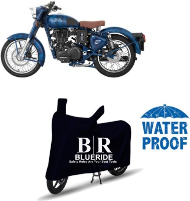 BLUERIDE Waterproof Two Wheeler Cover for Royal Enfield(Classic 350, Black)