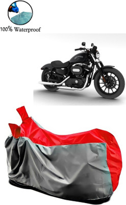 APNEK Waterproof Two Wheeler Cover for Harley Davidson(XL 883, Grey, Red)
