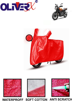 OliverX Waterproof Two Wheeler Cover for KTM(390 Adventure BS6, Red)