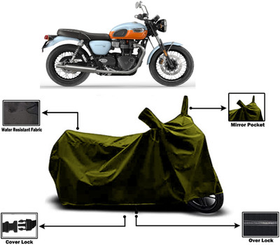 Amexride Two Wheeler Cover for Triumph(Bonneville T100, Green)