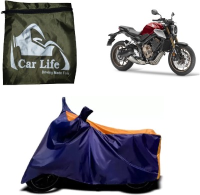 Car Life Two Wheeler Cover for Honda(CBR650R, Orange, Blue)