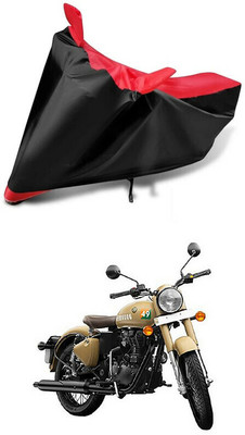 DeepShakshi AUTOMOTIVE Waterproof Two Wheeler Cover for Royal Enfield(350, Red, Black)