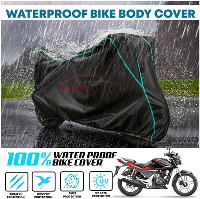 Aanvi Auto Waterproof Two Wheeler Cover for Honda(CBZ, Black, Blue)
