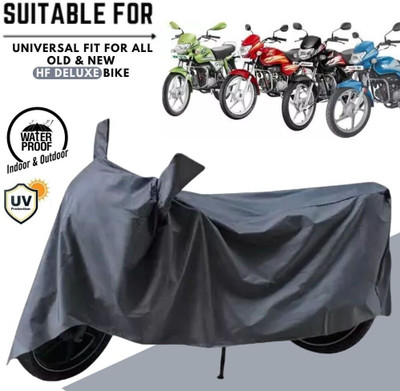 MADAFIYA Waterproof Two Wheeler Cover for Hero, Honda, Universal For Bike(HF Deluxe, Grey)