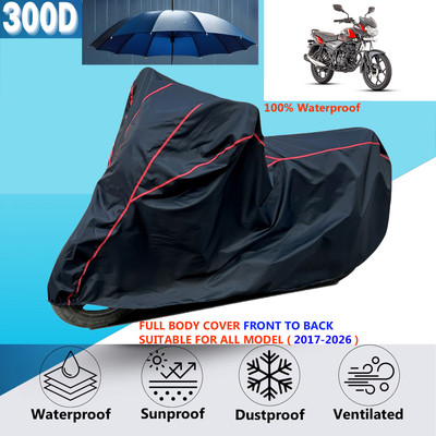 AUTOCAD Waterproof Two Wheeler Cover for Bajaj(Discover 110, Black, Red)