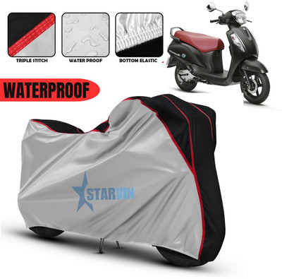 Starvin Waterproof Two Wheeler Cover for Suzuki(Access, Silver, Black)