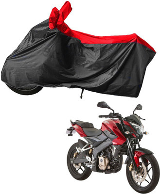 RiderShine Waterproof Two Wheeler Cover for Bajaj(Pulsar 150, Black, Red)