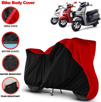 Grizzly Two Wheeler Cover for TVS(iQube, Red, Black)