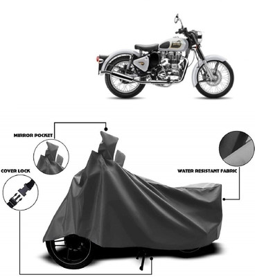 MMSSTAR Waterproof Two Wheeler Cover for Royal Enfield(Classic 500, Grey)