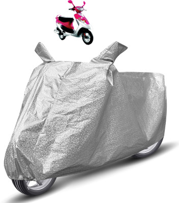 Auto Hub Waterproof Two Wheeler Cover for TVS(Scooty Pep Plus, Silver)