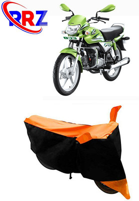 RRZ Waterproof Two Wheeler Cover for Hero(HF Deluxe Eco, Black, Orange)
