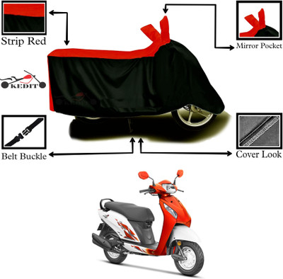 AASHTIK MART Two Wheeler Cover for Honda(Activa i, Red, Black)