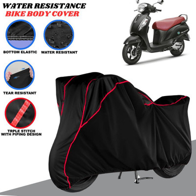 SRP PRODUCT Waterproof Two Wheeler Cover for Suzuki(Access 125, Black, Red)