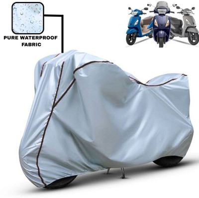 Delphinium Waterproof Two Wheeler Cover for TVS(Jupiter 125, Silver, Black)