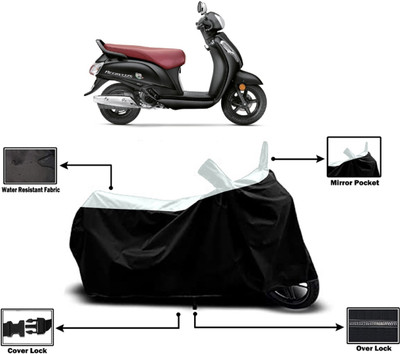 Amexride Two Wheeler Cover for Suzuki(Access SE, White)