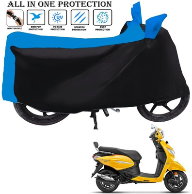 AUTOCAD Waterproof Two Wheeler Cover for Hero(Pleasure Plus, Black, Blue)