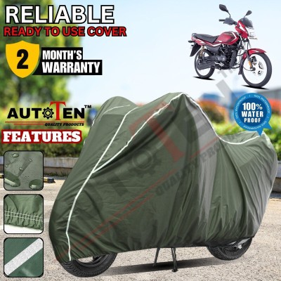 AUTOTEN Waterproof Two Wheeler Cover for Bajaj(Platina, Green, White)