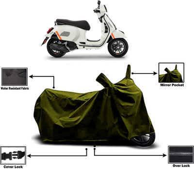 Amexride Two Wheeler Cover for Vespa(GTS Super 125 BS6, Green)
