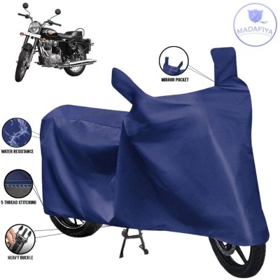 MADAFIYA Waterproof Two Wheeler Cover for Royal Enfield(Bullet 350, Blue)