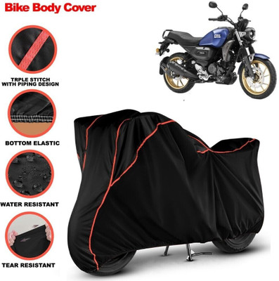 Grizzly Two Wheeler Cover for Yamaha(FZ-X, Black, Red)