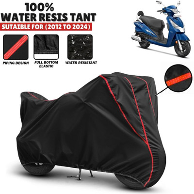 Mwiss Waterproof Two Wheeler Cover for Hero(Destini 125, Black, Red)