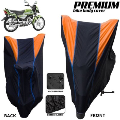 MADAFIYA Two Wheeler Cover for Hero(HF Deluxe Eco, Black, Orange, Blue)