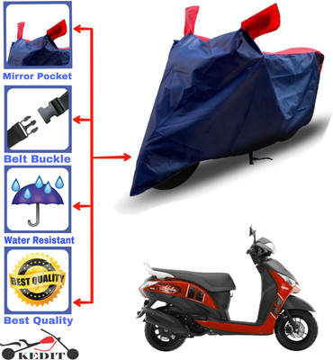 KEDIT Two Wheeler Cover for Suzuki(Alpha BS6, Red, Blue)