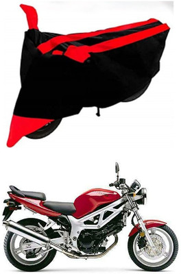 AutoGalaxy Waterproof Two Wheeler Cover for Suzuki(SV 650, Red, Black)
