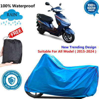 OliverX Waterproof Two Wheeler Cover for Okinawa(Ridge, Blue)