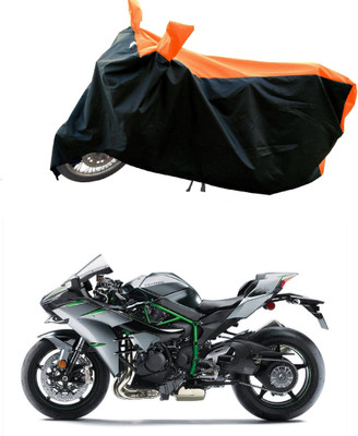 DeepShakshi AUTOMOTIVE Waterproof Two Wheeler Cover for Kawasaki(Ninja H2, Orange)