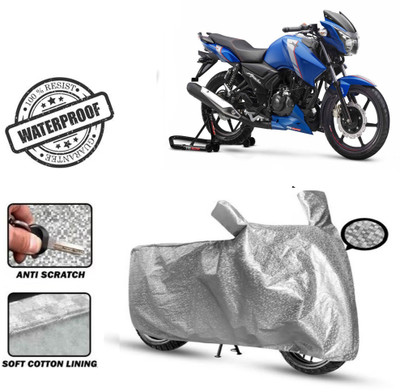 Autoinnovation Waterproof Two Wheeler Cover for TVS(Apache RTR 160, Silver)