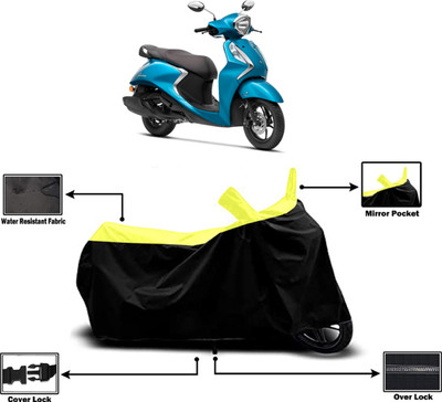Amexride Two Wheeler Cover for Yamaha(Fascino 125, Yellow)