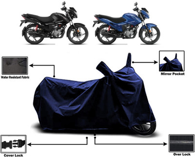 Amexride Two Wheeler Cover for Hero(Glamour, Blue)