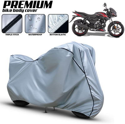 Car Life Waterproof Two Wheeler Cover for Bajaj(Pulsar, Black, Silver)