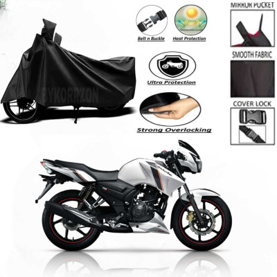 DeepShakshi AUTOMOTIVE Waterproof Two Wheeler Cover for TVS(Apache RTR 160, Black)