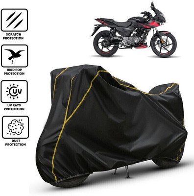 Shiv Kanha Waterproof Two Wheeler Cover for Bajaj(Pulsar 220 DTS-i, Black, Yellow)