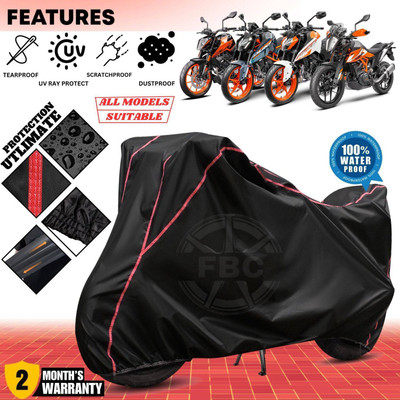 DeepShakshi AUTOMOTIVE Waterproof Two Wheeler Cover for KTM(Duke 200, Red, Black)