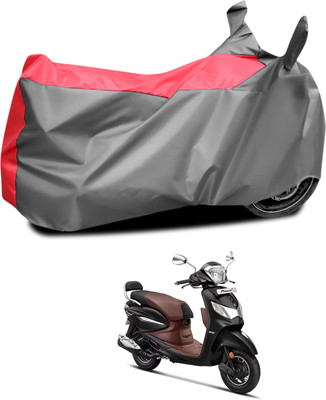 PAGORA Waterproof Two Wheeler Cover for Hero(Pleasure Plus, Grey, Red)