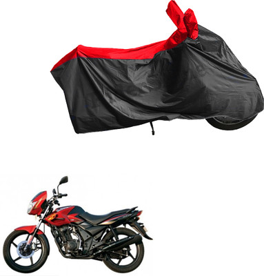 RiderShine Waterproof Two Wheeler Cover for TVS(Flame 125, Black, Red)