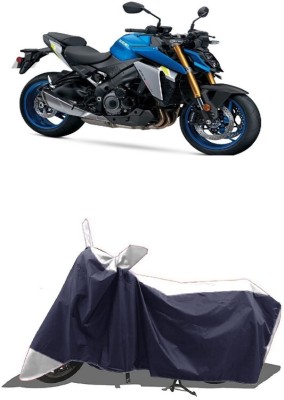 SUGASHRI Waterproof Two Wheeler Cover for Suzuki(GSX S1000, White, Blue)