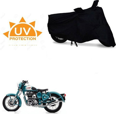 MMSSTAR Waterproof Two Wheeler Cover for Royal Enfield(500, Black)