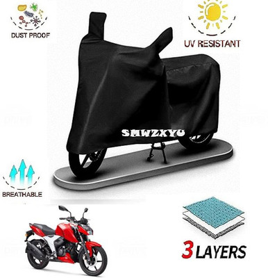 smwzxyu Waterproof Two Wheeler Cover for TVS(Apache RTR 160 4V, Black)