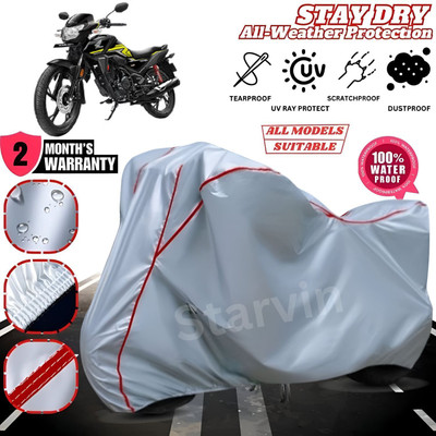 OliverX Waterproof Two Wheeler Cover for Honda(SP 125, Silver, Red)