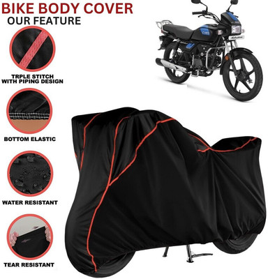 kerwa Waterproof Two Wheeler Cover for Hero(Splendor Pro Classic, Black, Red)