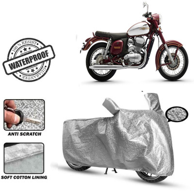 ROYAL AUTO MART Waterproof Two Wheeler Cover for JAWA(Standardv, Silver)